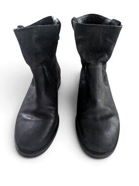 Arturo Chiang Black Leather Ankle Booties Size 8.5 GUC